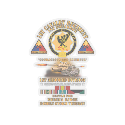 Kiss-Cut Stickers - Army - 1st Squadron 1st Cavalry Regiment - 1st AD - Battle Medina Ridge w M1 - M2 - D