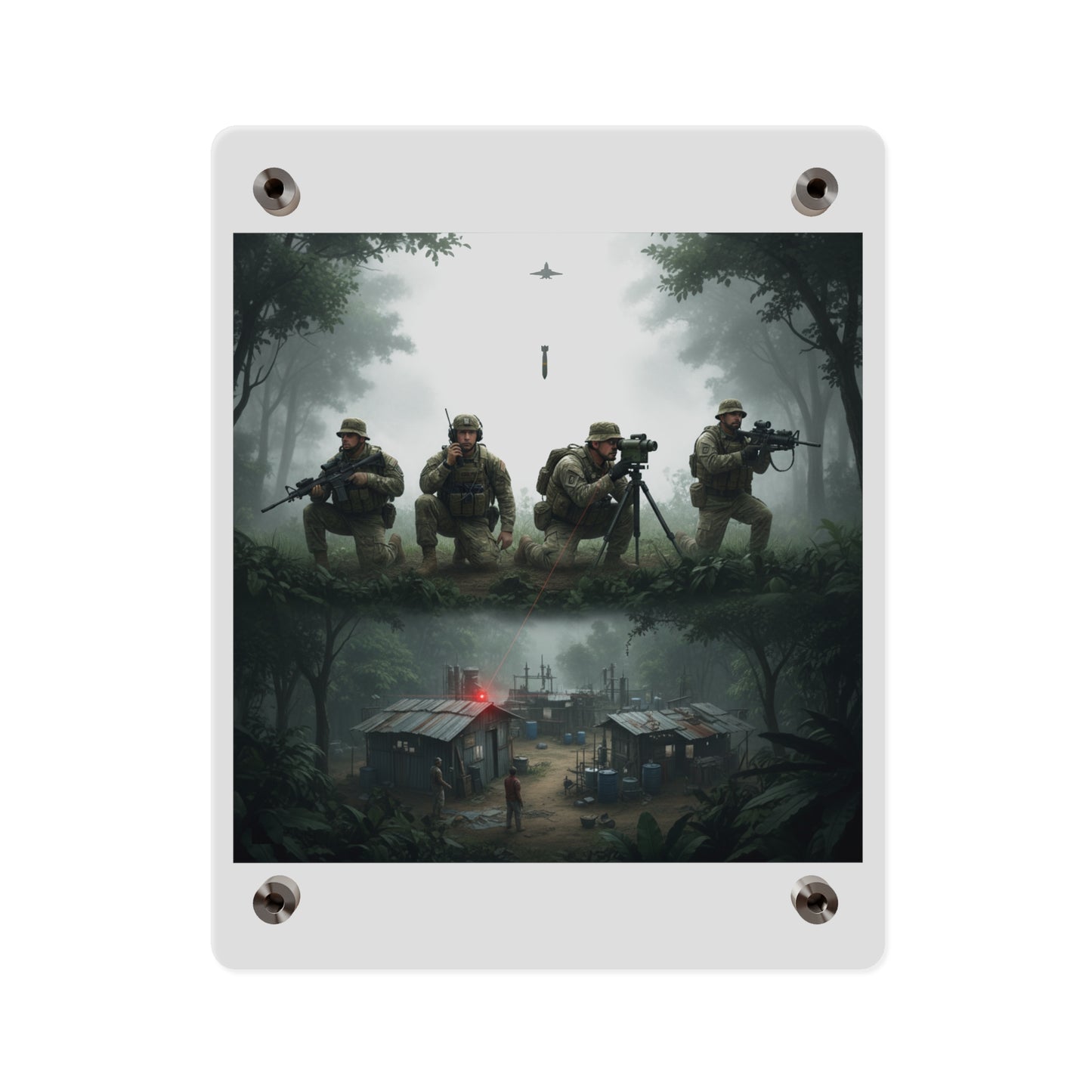 Acrylic Wall Art Panel - Jungle Drug Lab Destruction wo Explosions