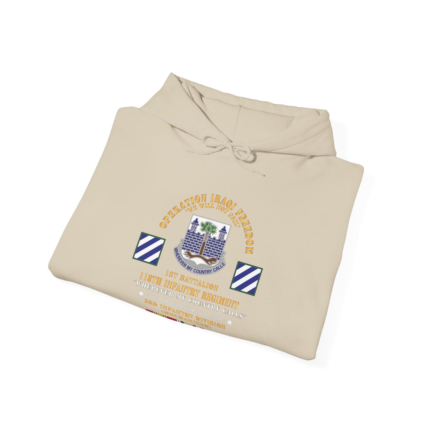 Unisex Heavy Blend™ Hooded Sweatshirt - Army -  Operation Iraqi Freedom, 1st Bn, 118th  Infantry Regiment - 3rd Inf Division w IRAQ SVC