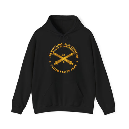 Unisex Heavy Blend™ Hooded Sweatshirt - 4th Bn 41st Artillery - Mission Accomplished - US Army  w Branch X 300