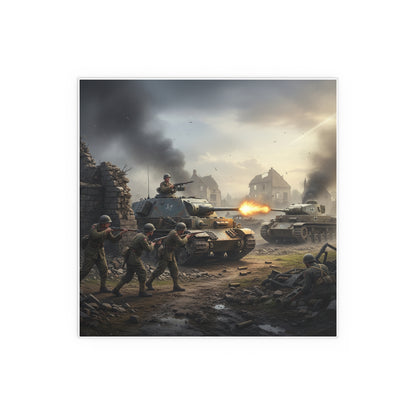 Indoor and Outdoor Silk Posters - Tank Destroyer - M10 Wolverine vs German Panzer Tank