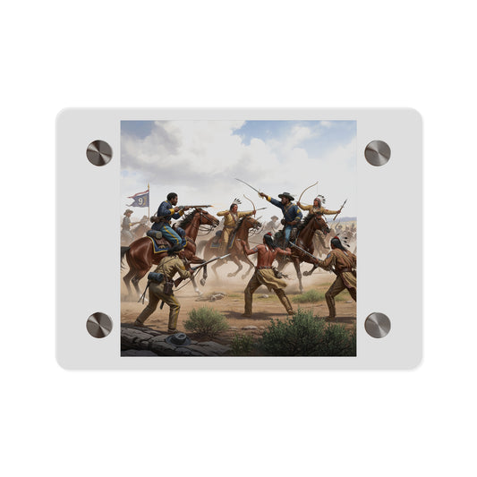 Acrylic Wall Art Panel - 9th Cavalry Regiment fighting Native Americans during the Indian Wars