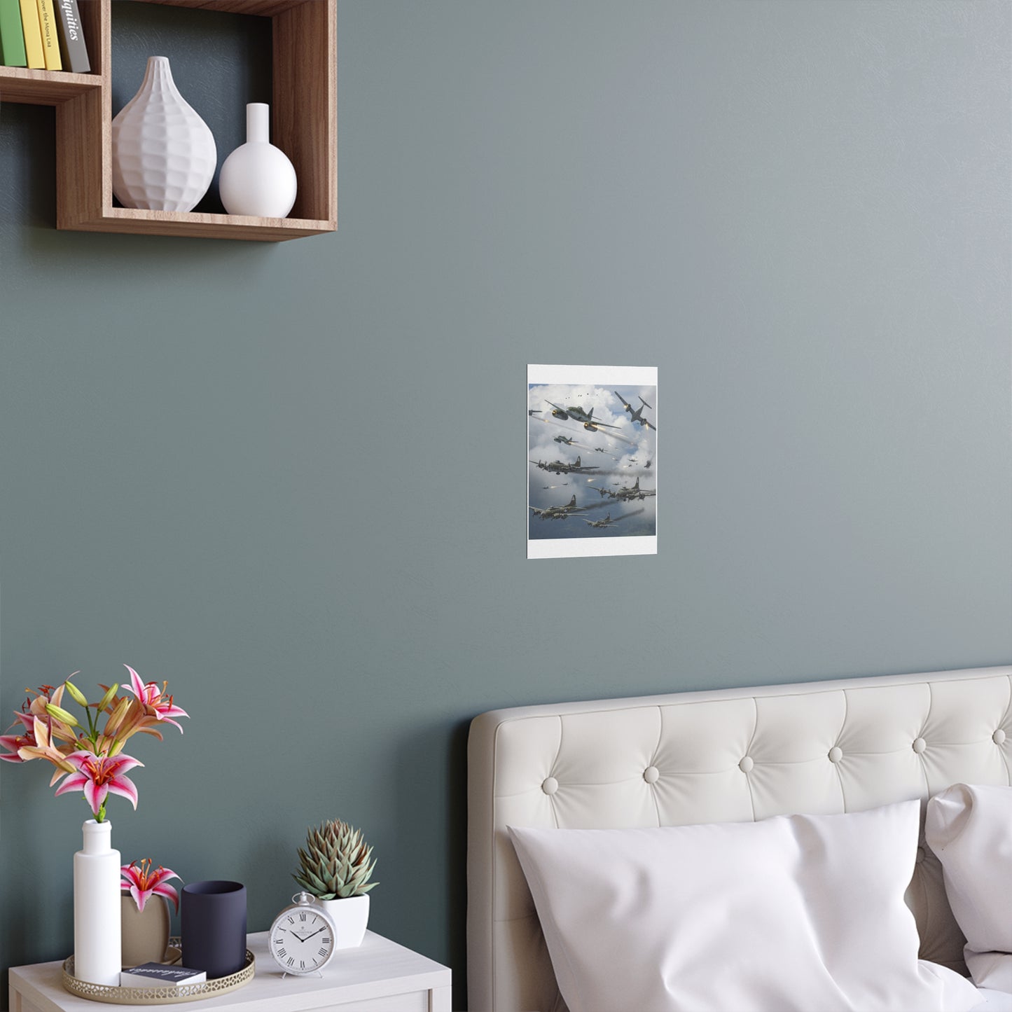 Indoor and Outdoor Silk Posters - German jet fighters attacking US bombing formations