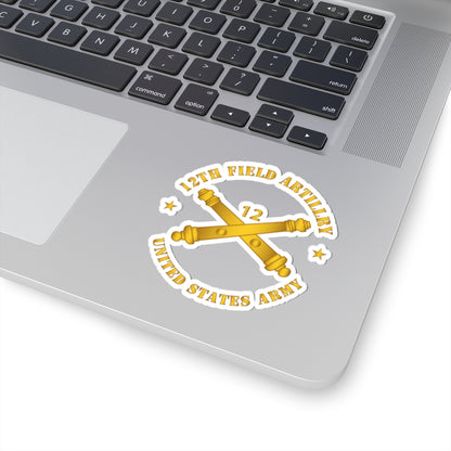 Kiss-Cut Stickers - Army - 12th Artillery Regiment w Branch - US Army