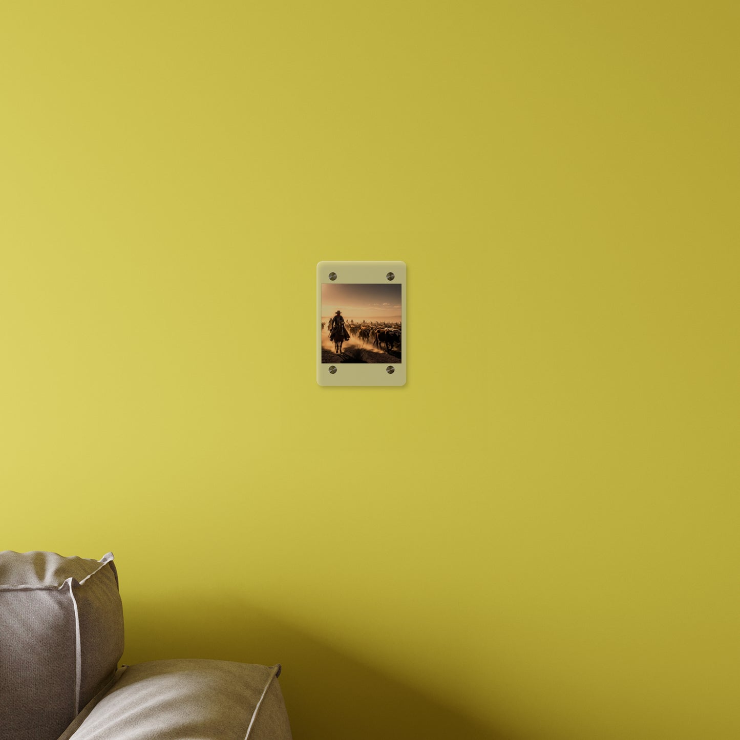 Acrylic Wall Art Panel - Dirty, dusty cattle drive in the Old West