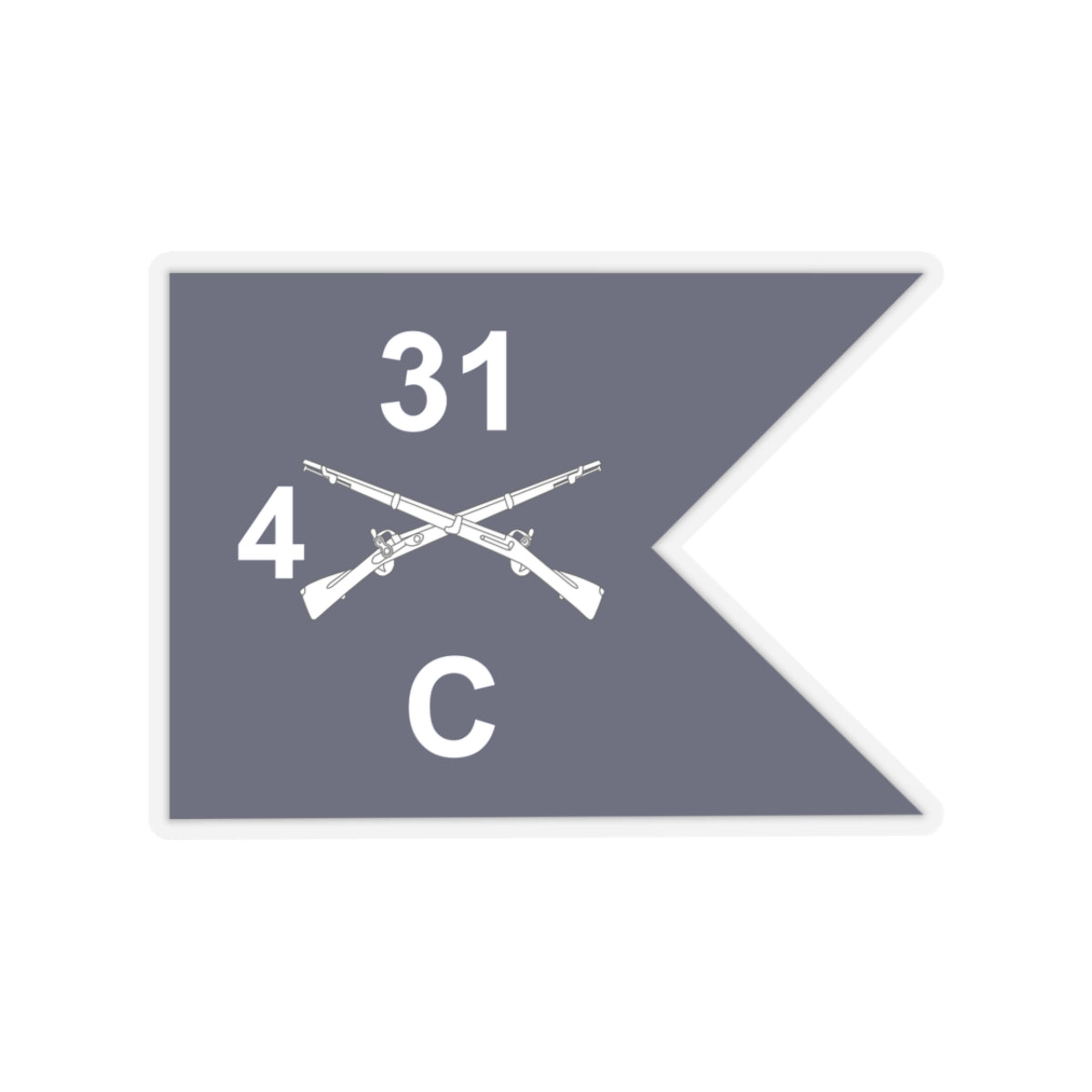 Kiss-Cut Stickers - Army - Charlie Company, 4th Battalion, 31st Infantry Regiment - Guidon X 300