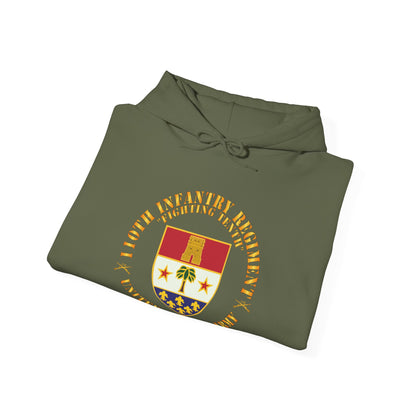 Unisex Heavy Blend™ Hooded Sweatshirt - Army - 110th Infantry Regiment - Fighting Tenth - DUI - w Rgt Sep X 300