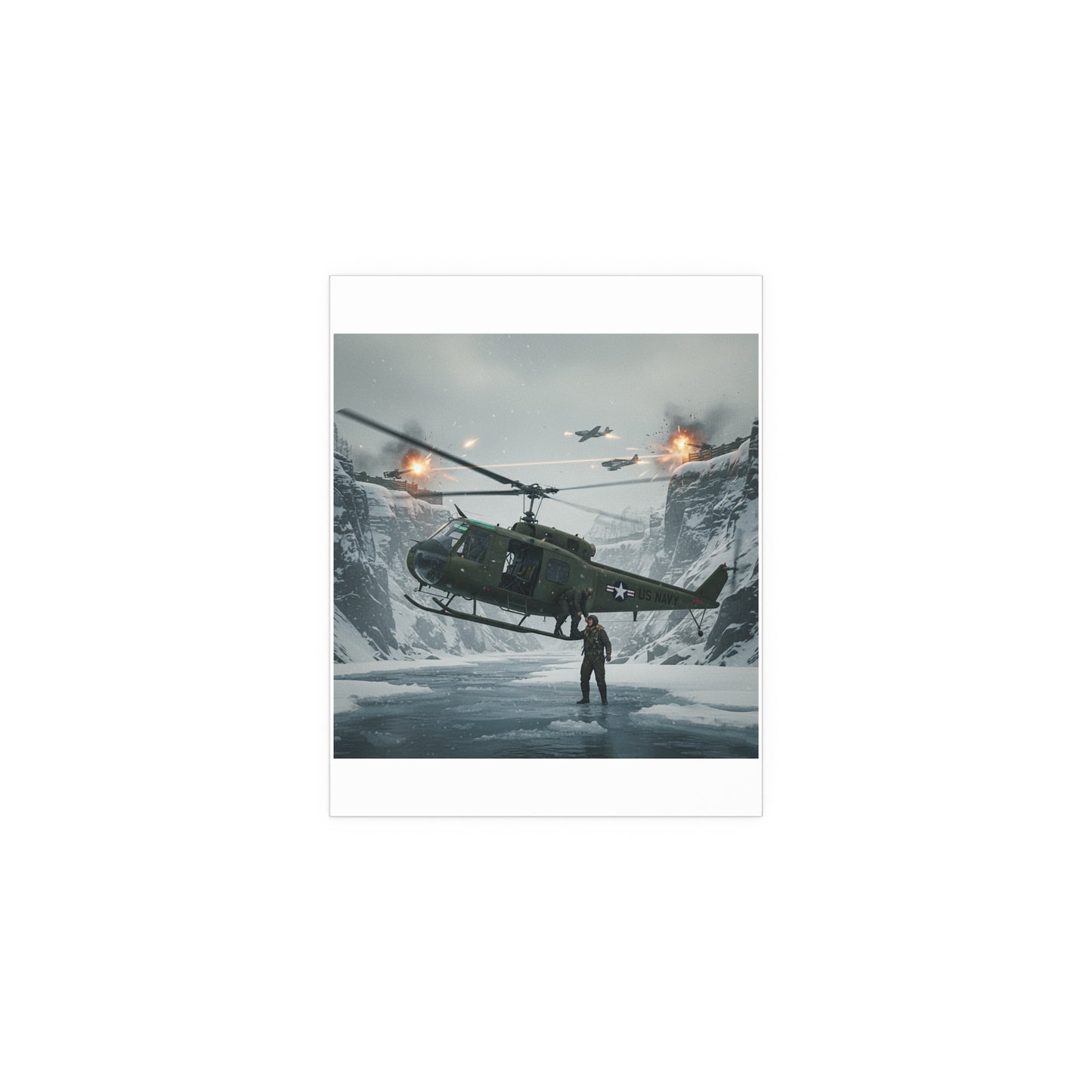 Indoor and Outdoor Silk Posters - Rescue Mission from Majon-ni and Samdong-ni attack - Korean War