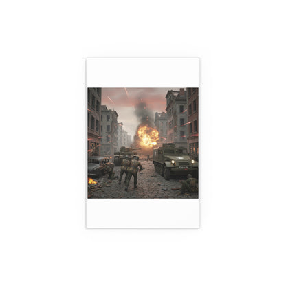 Indoor and Outdoor Silk Posters - M3A1 - 9th Armor Division Attack - WWII