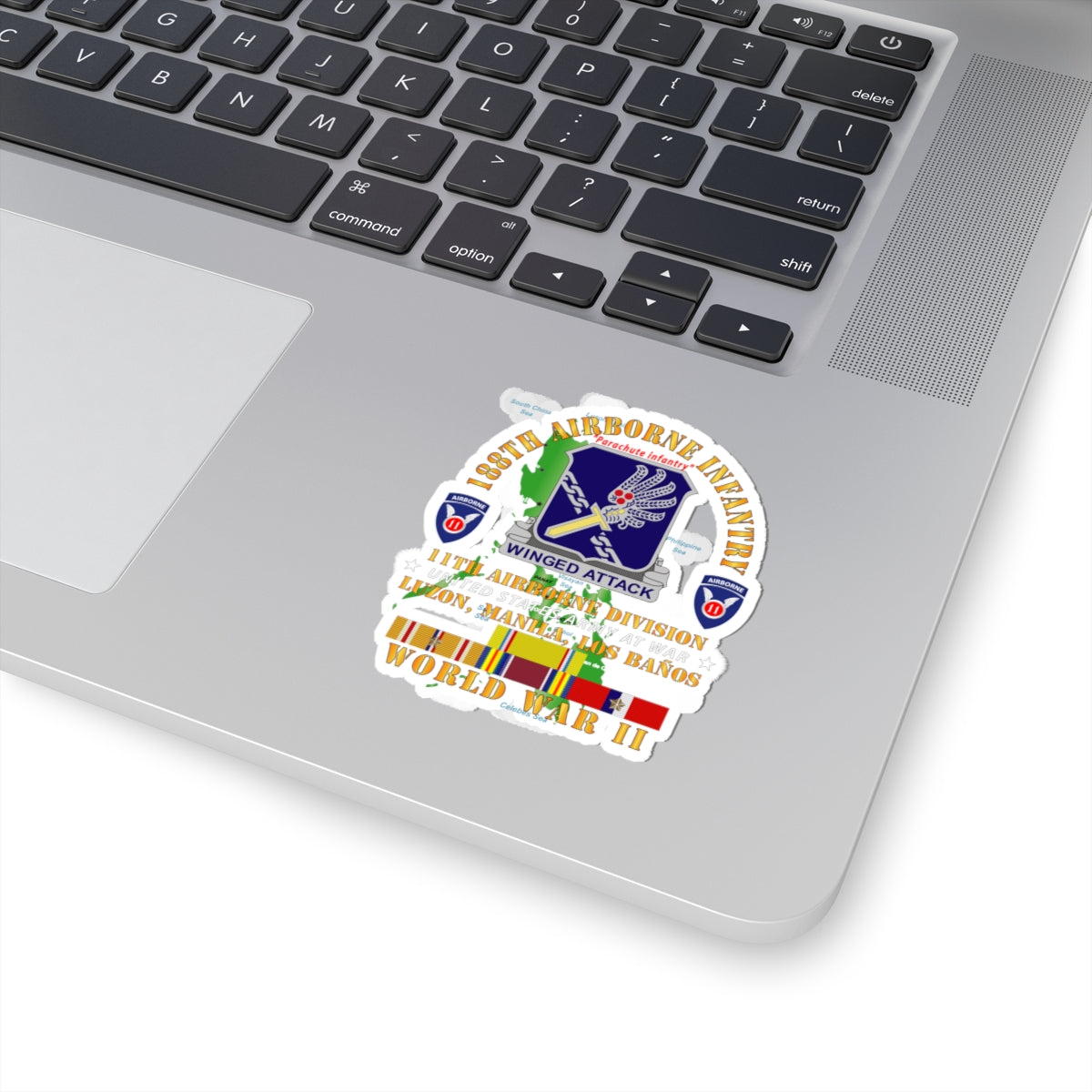 Kiss-Cut Stickers - Army - 188th Airborne Infantry - The Philippines - WWII w PAC SVC X 300