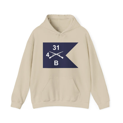Unisex Heavy Blend™ Hooded Sweatshirt - Army - Bravo Company, 4th Battalion, 31st Infantry Regiment - Guidon X 300