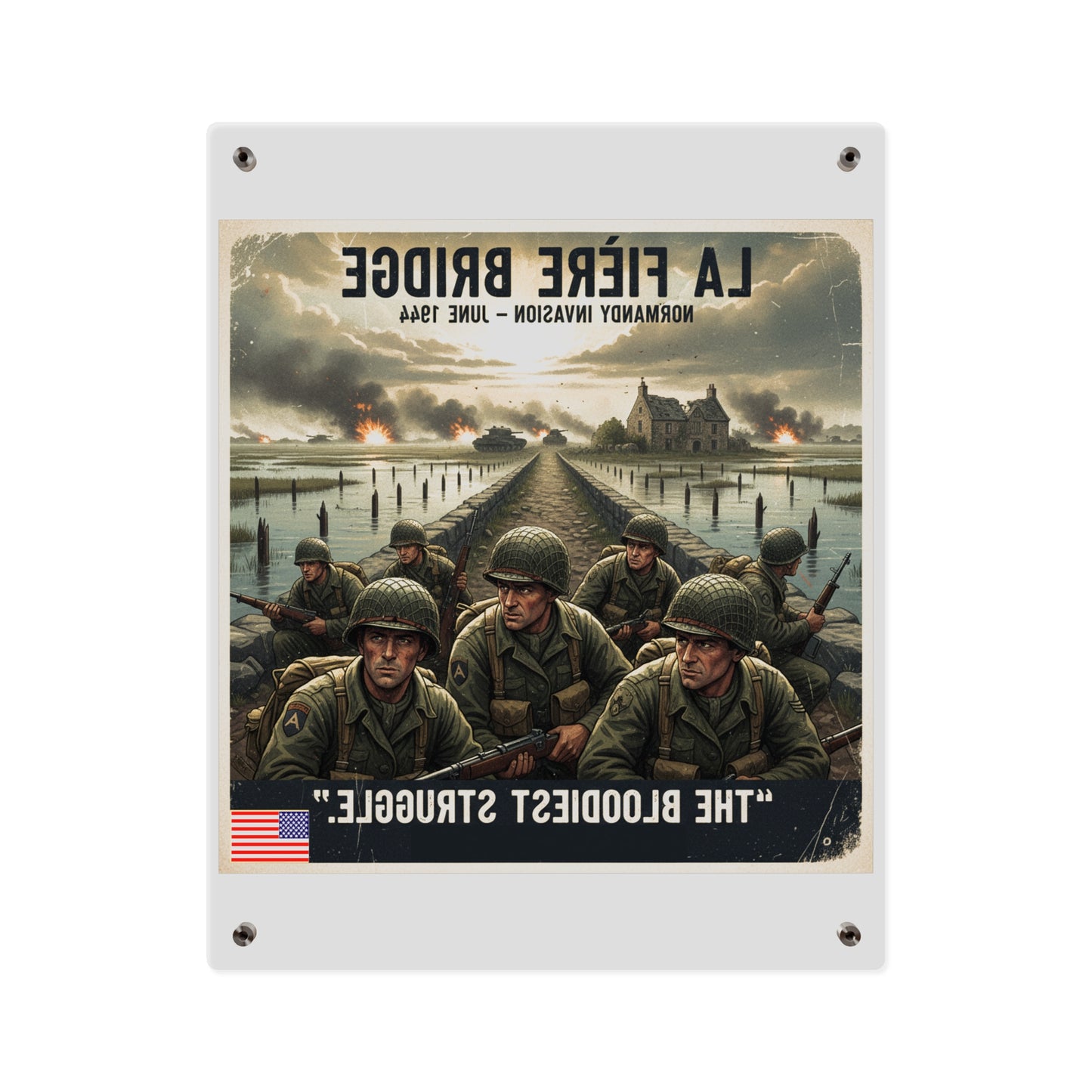 Acrylic Wall Art Panel - 82nd Airborne at the La Fière Bridge