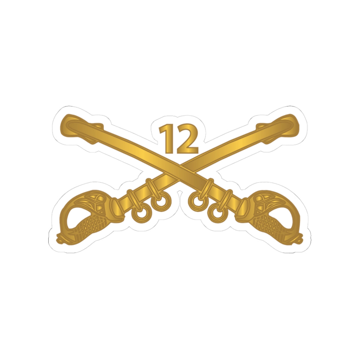 Kiss-Cut Stickers - Army - 12th Cavalry Branch wo Txt X 300