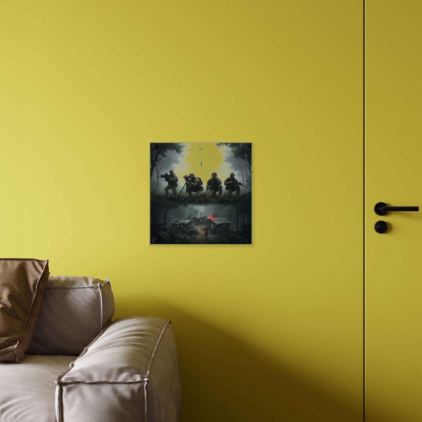 Acrylic Wall Art Panel - Jungle Drug Lab Destruction wo Explosions