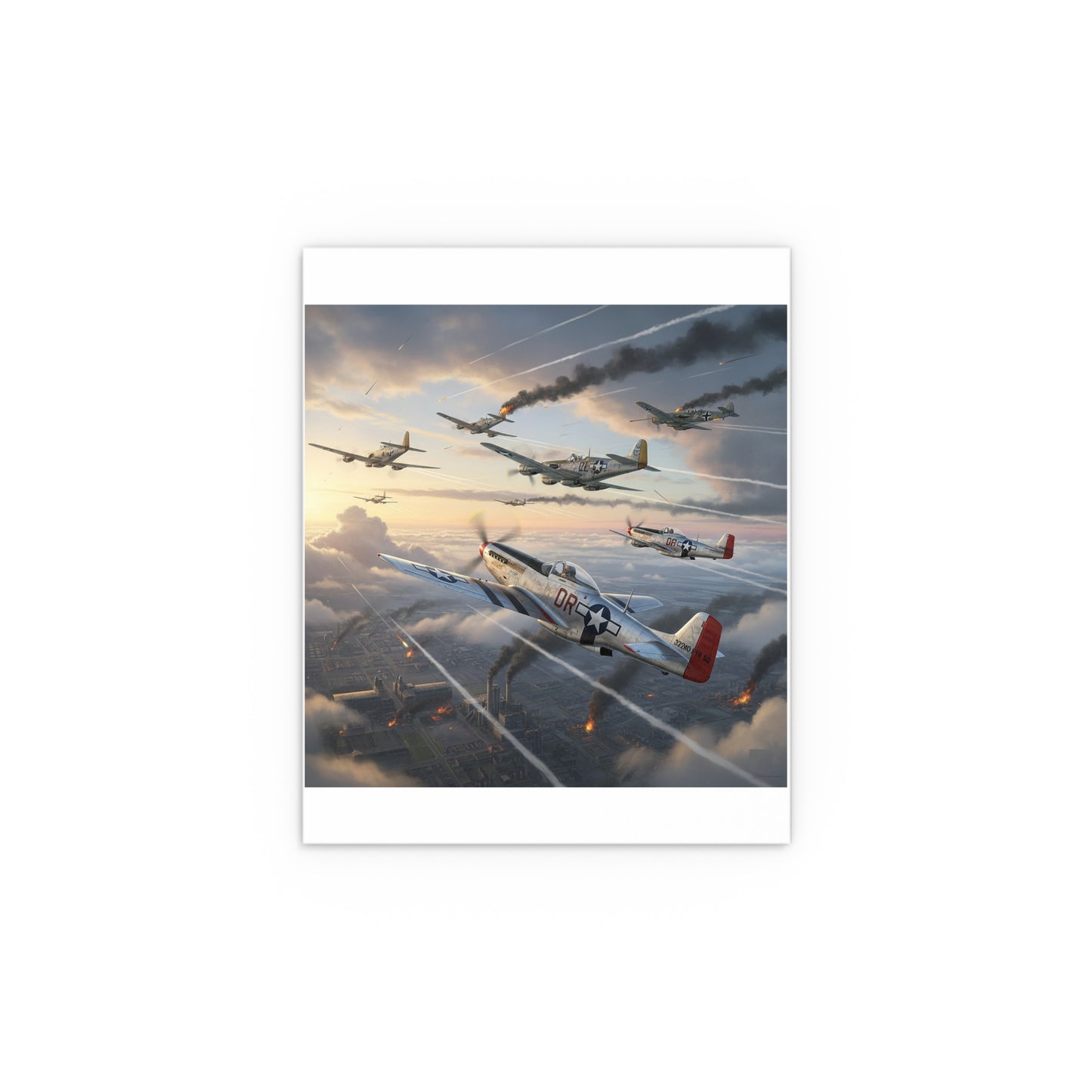 Indoor and Outdoor Silk Posters - Red Tails in Action