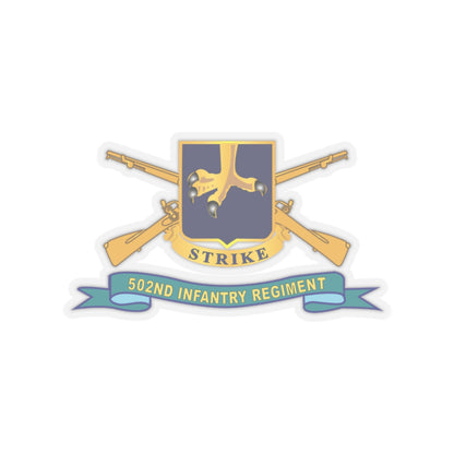 Kiss-Cut Stickers - Army - 502nd Infantry Regiment - DUI w Br - Ribbon X 300