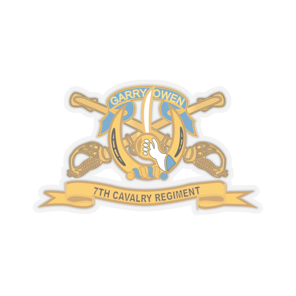 Kiss-Cut Stickers - Army  - 7th Cavalry Regiment w Br - Ribbon X 300