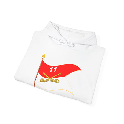 Unisex Heavy Blend™ Hooded Sweatshirt - Army - 11th Armored Cavalry Regiment Guidon w staff Waving
