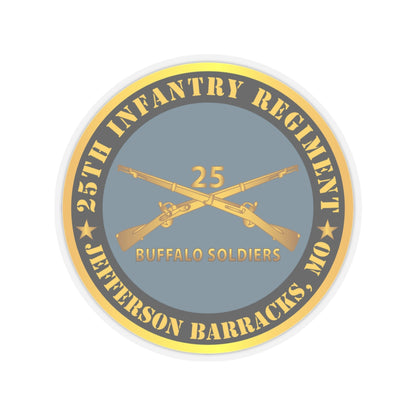 Kiss-Cut Stickers - Army - 25th Infantry Regiment - Jefferson Barracks, MO - Buffalo Soldiers w Inf Branch
