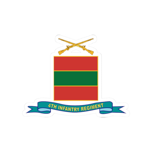 Kiss-Cut Stickers - Army - 4th Infantry Regiment - w Br - Ribbon