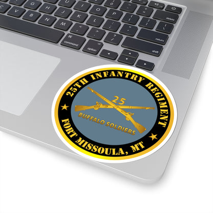 Kiss-Cut Stickers - Army - 25th Infantry Regiment - Fort Missoula, MT - Buffalo Soldiers w Inf Branch