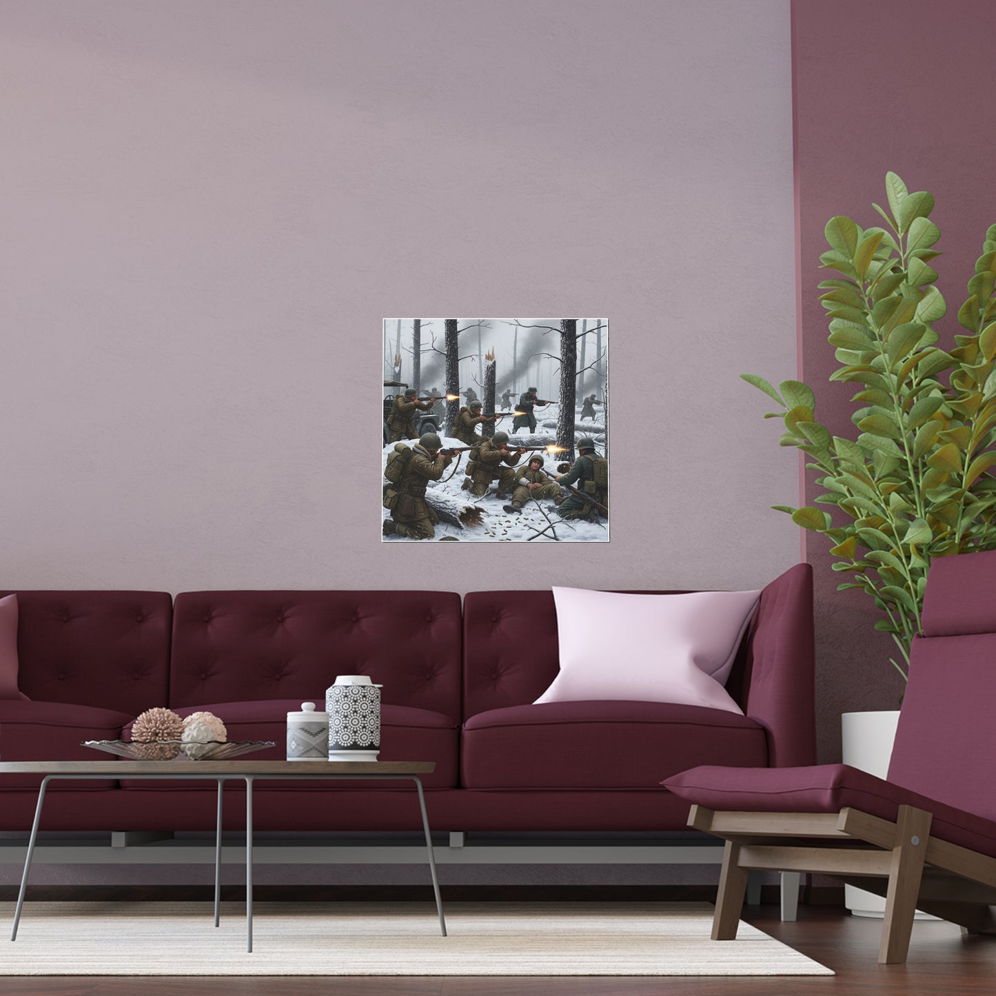 Indoor and Outdoor Silk Posters - 101st Airborne Division fighting the German Army at the Battle of Bastogne