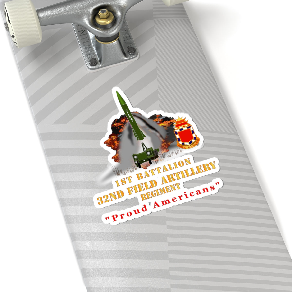 Kiss-Cut Stickers - Army -  1st Bn, 32nd FAR, Proud Americans - MGM 52 - Lance  - Short X 300