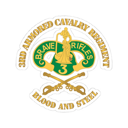 Kiss-Cut Stickers - Army - 3rd Armored Cavalry Regiment DUI - Blood and Steel