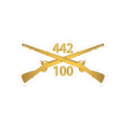 Kiss-Cut Stickers - Army - 100th Infantry Battalion, 442nd Infantry Regiment - wo Txt w Br X 300