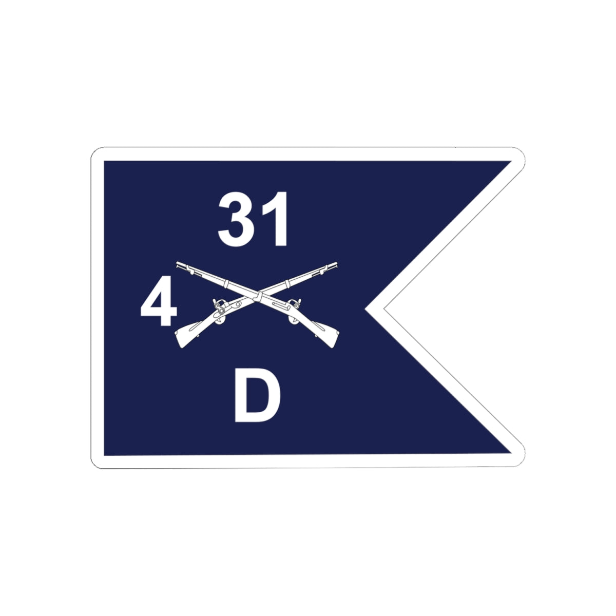 Kiss-Cut Stickers - Army - Delta Company, 4th Battalion, 31st Infantry Regiment - Guidon X 300