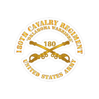 Kiss-Cut Stickers - Army - 180th Cavalry Regiment Branch - Oklahoma Warriors - US Army X 300