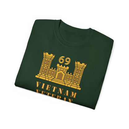 Unisex Ultra Cotton Tee - Army - 69th Engineer Battalion - ENG Branch - Vietnam Vet w VN SVC X 300
