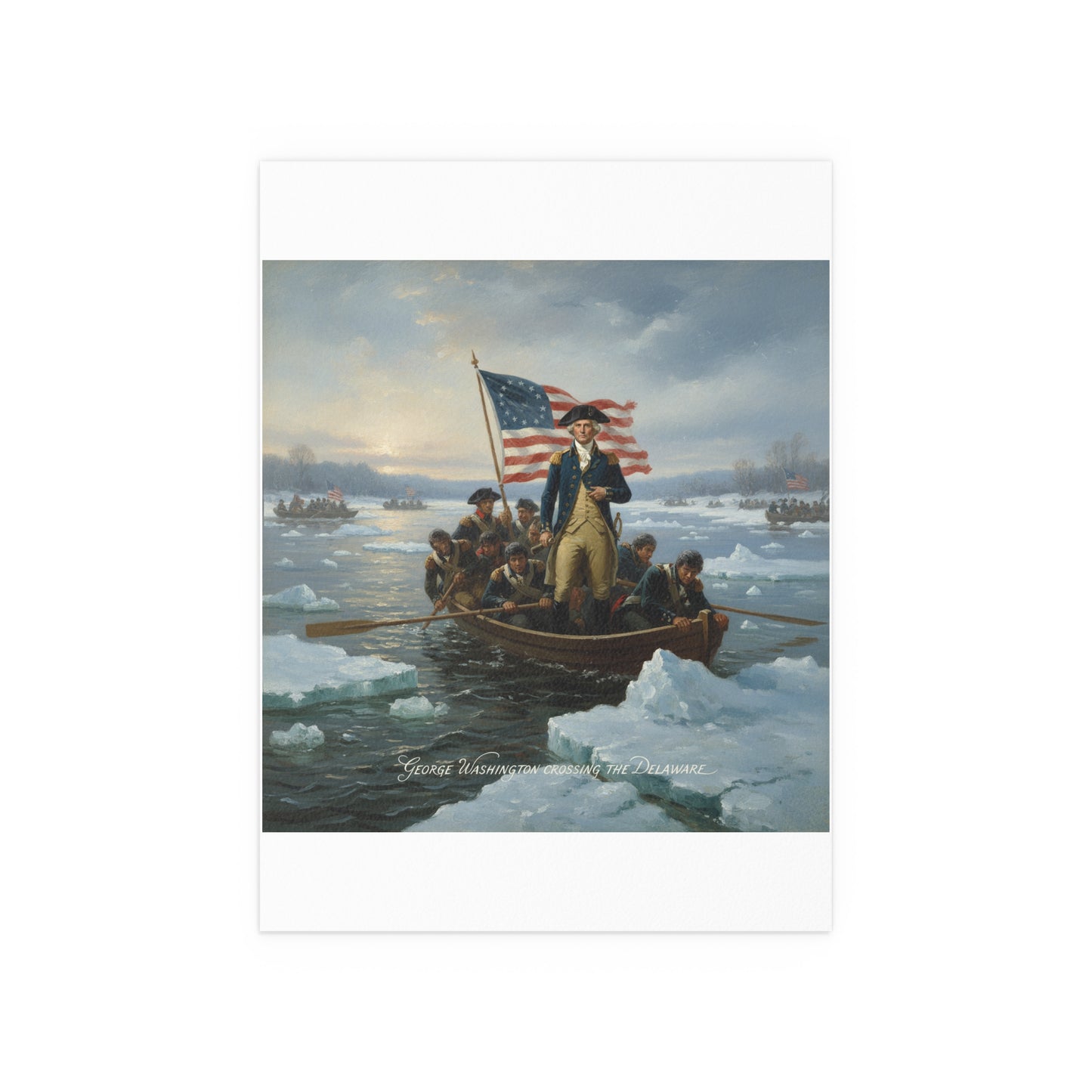 Indoor and Outdoor Silk Posters - Washington Crossing the Delaware duing the Revolutionary War