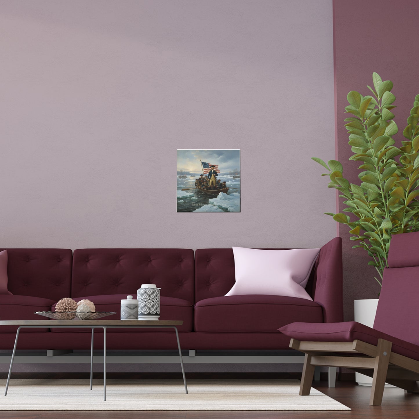 Indoor and Outdoor Silk Posters - Washington Crossing the Delaware duing the Revolutionary War
