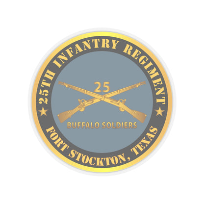 Kiss-Cut Stickers - Army - 25th Infantry Regiment - Fort Stockton, TX - Buffalo Soldiers w Inf Branch