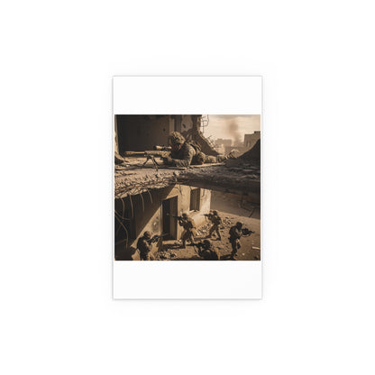 Indoor and Outdoor Silk Posters - Marine Sniper Providing Overwatch for Breach Team