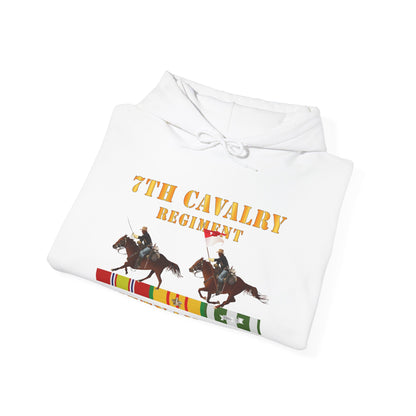 Unisex Heavy Blend™ Hooded Sweatshirt - Army - 7th Cavalry Regiment - Vietnam War wt 2 Cav Riders and VN SVC X300