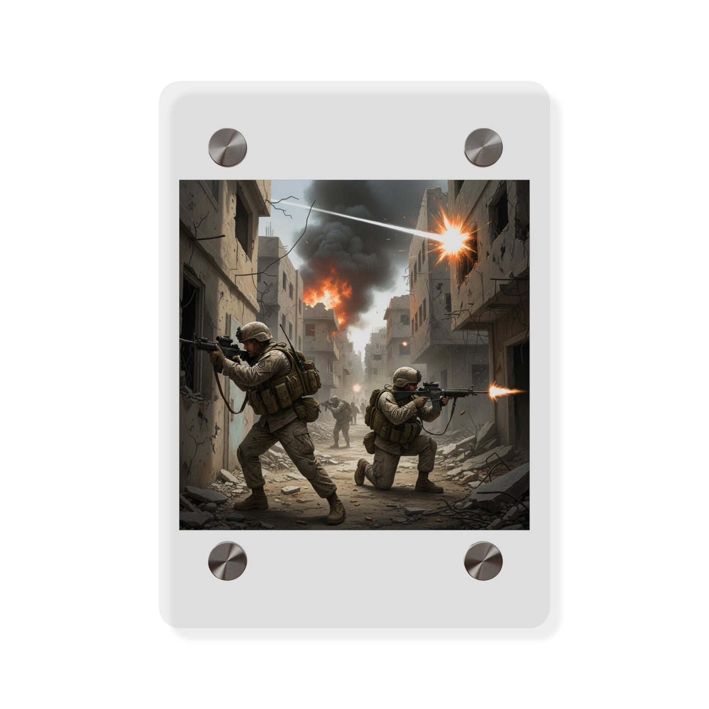 Acrylic Wall Art Panel - Marines in  the 2nd Battle of Fallujah