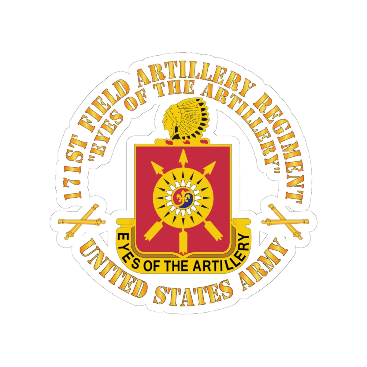 Kiss-Cut Stickers - Army - 171st Field Artillery Regiment - DUI  w FA Sep  X 300