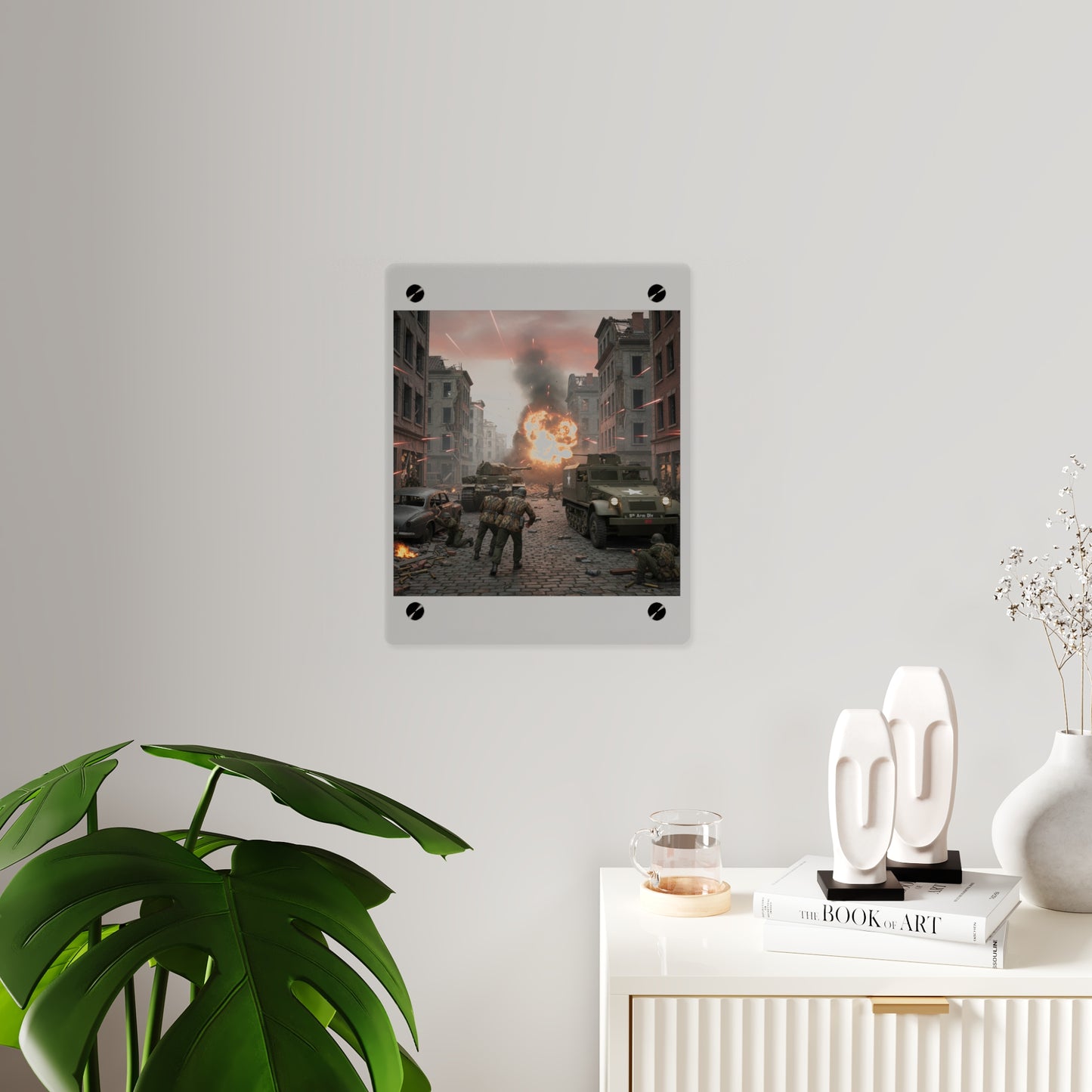 Acrylic Wall Art Panel - M3A1 - 9th Armor Division Attack - WWII