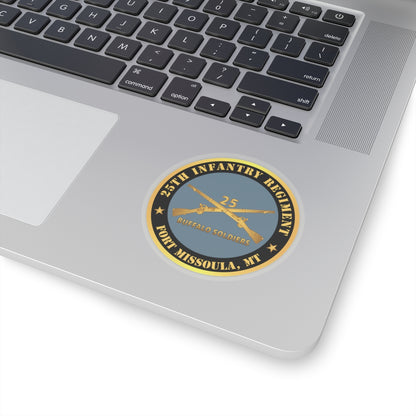 Kiss-Cut Stickers - Army - 25th Infantry Regiment - Fort Missoula, MT - Buffalo Soldiers w Inf Branch V1