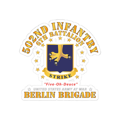 Kiss-Cut Stickers - Army - 6th Battalion 502nd Infantry - Berlin Brigade X 300