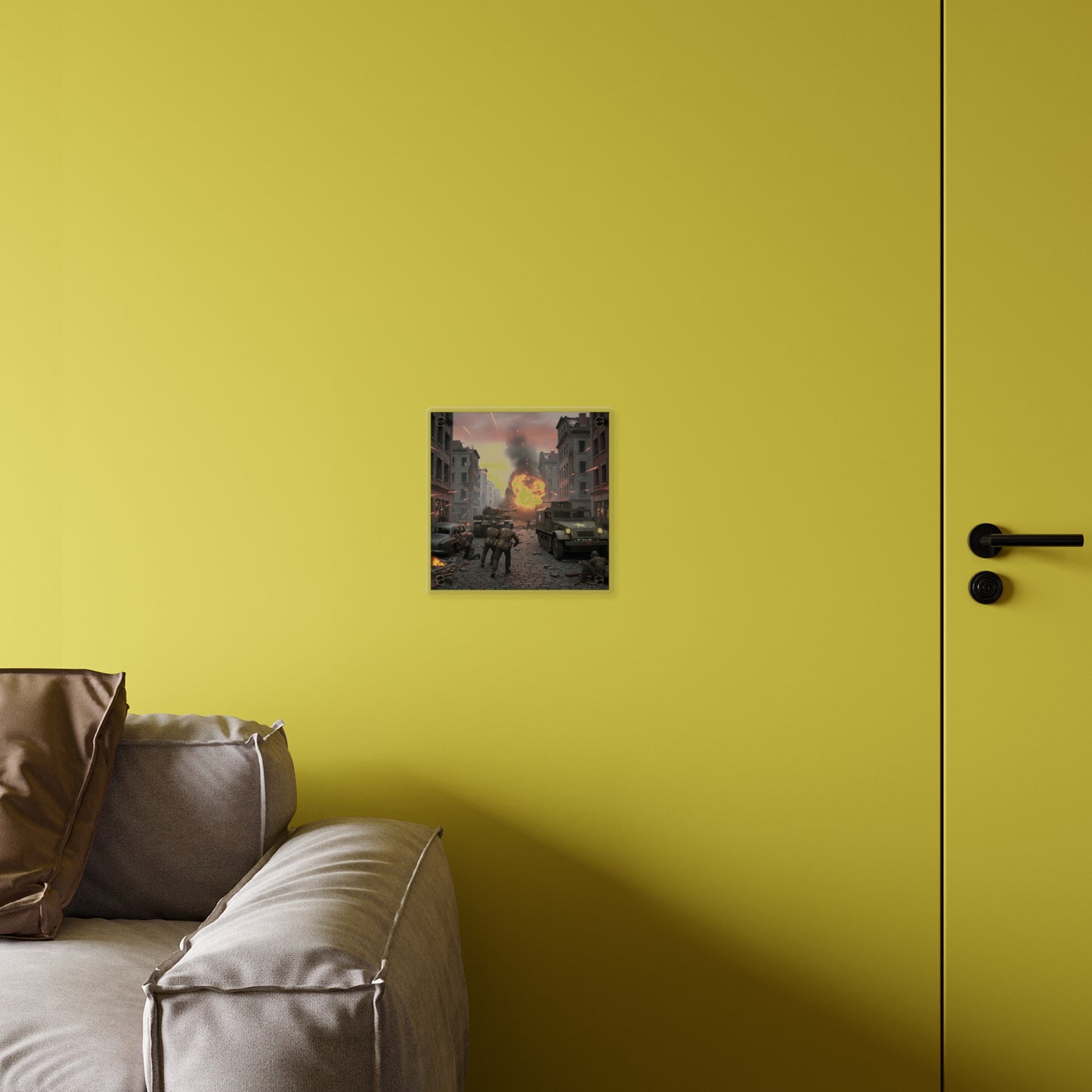 Acrylic Wall Art Panel - M3A1 - 9th Armor Division Attack - WWII