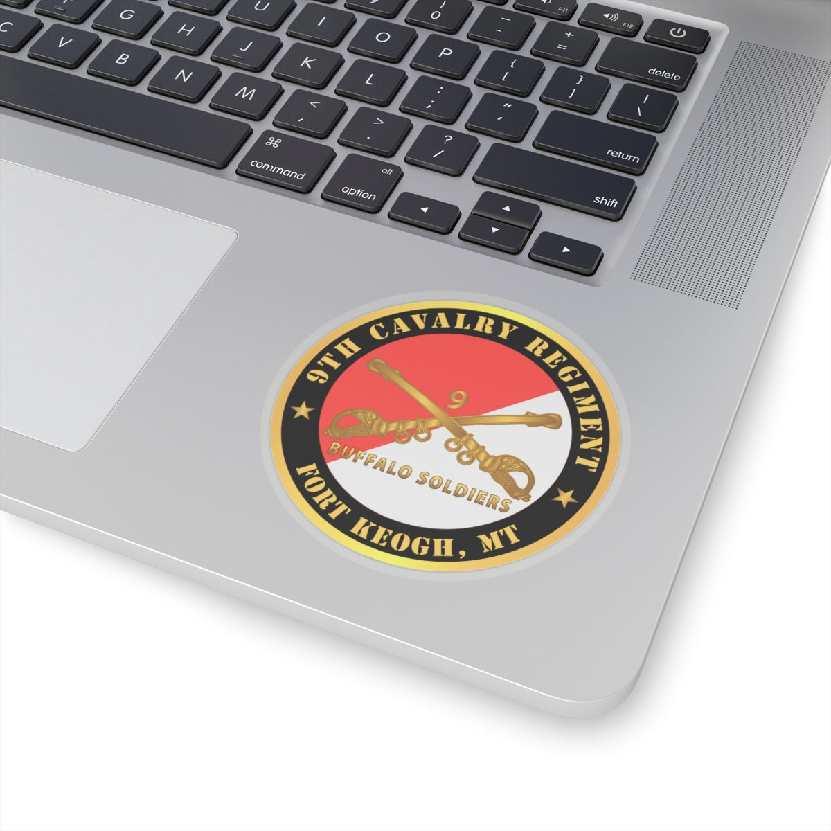 Kiss-Cut Stickers - Army - 9th Cavalry Regiment - Fort Keogh,  MT - Buffalo Soldiers w Cav Branch