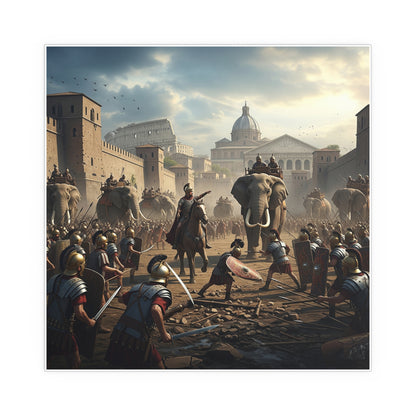 Indoor and Outdoor Silk Posters - Hannibal Battling the Roman Legions as he Enters Rome