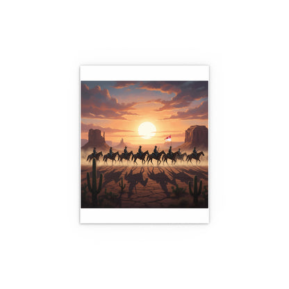 Indoor and Outdoor Silk Posters - 10th Cavalry on Patrol in the sunset w 10th Cav Guidon