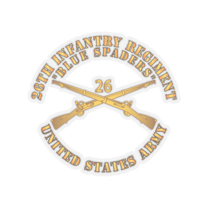 Kiss-Cut Stickers - Army - 26th Infantry Regiment - Blue Spaders w Infantry Br X 300