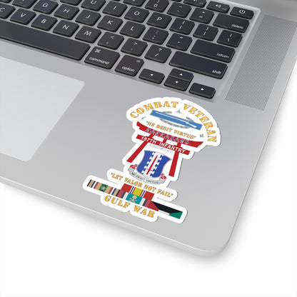 Kiss-Cut Stickers - Army - Combat Veteran - 187th Infantry Regiment - Torii, Rakkasans, Let Valor Not Fail, English, Latin w CIB w GULF SVC
