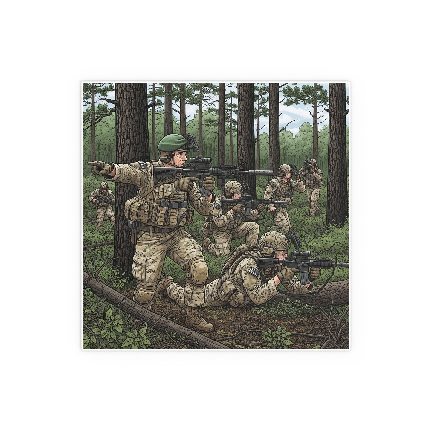 Indoor and Outdoor Silk Posters - Special Forces training at McKall
