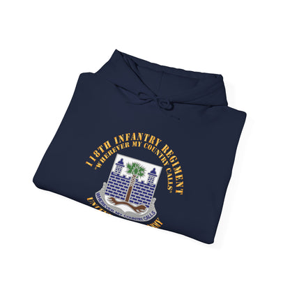 Unisex Heavy Blend™ Hooded Sweatshirt - Army -  118th Infantry Regiment - Wherever My Country Calls - US Army X 300